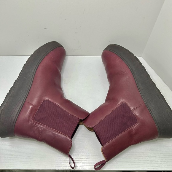 Fitflop F-Mode Plummy Purple Leather Platform Ankle Chelsea Boots Size 10 - Picture 9 of 16